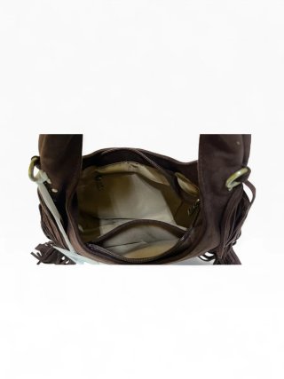 Borsa Moka Fringe in camoscio