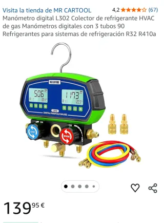 Manómetro Digital Refrigeración MR CARTOOL