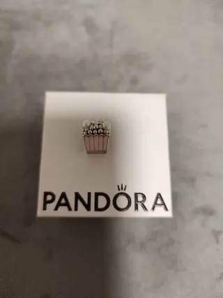 Charm Pandora Cubo Palomitas Rosa y Plata