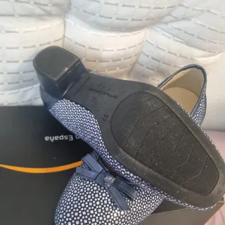 Zapatos Doctor Cutillas cómodos azul y plata