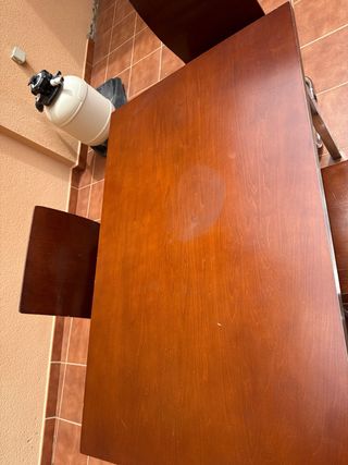 Conjunto mesa y 4 sillas madera y metal