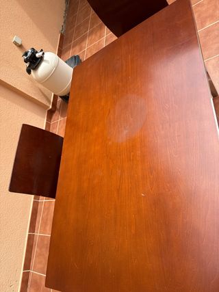 Conjunto mesa y 4 sillas madera y metal