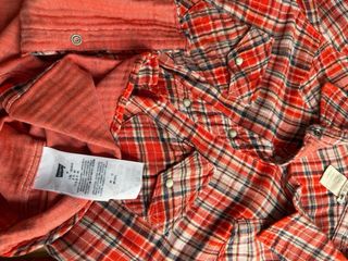 Camisa Levi's cuadros naranja