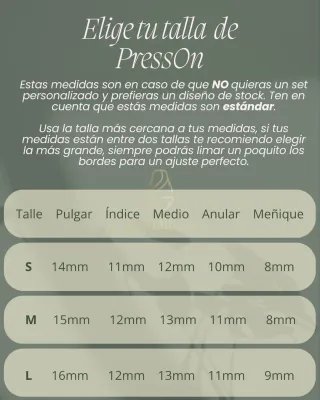 Uñas PressOn decoradas flores y abejas, talla L