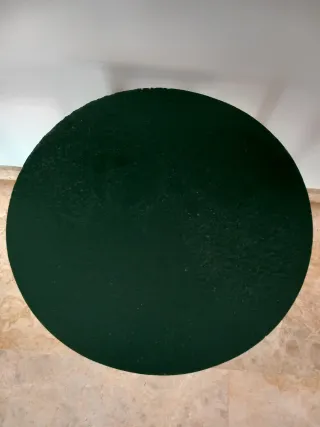 Mesa camilla redonda de madera verde