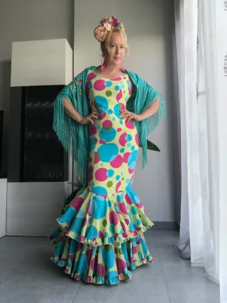 Vestido Flamenca Multicolor Lunares