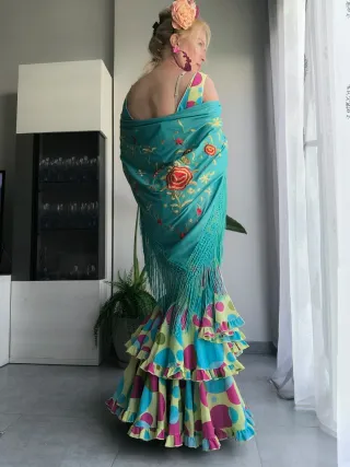 Vestido Flamenca Multicolor Lunares