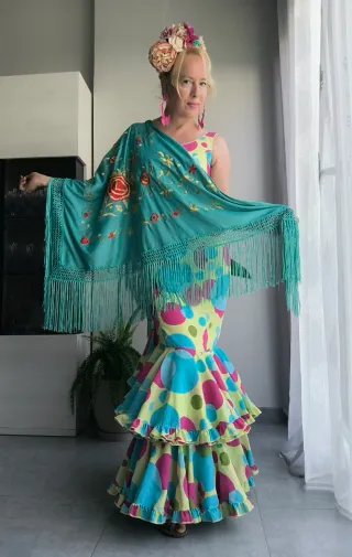 Vestido Flamenca Multicolor Lunares
