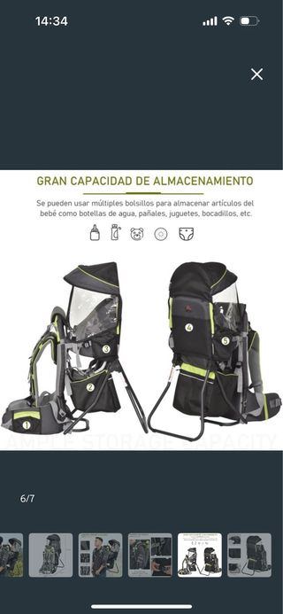 Mochila portabebés senderismo