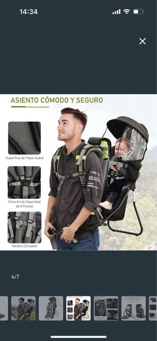 Mochila portabebés senderismo