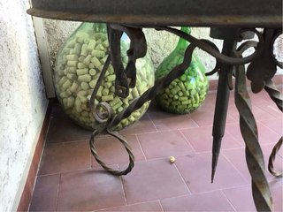 Tavolino ferro battuto e vetro