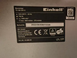 Sierra de cinta Einhell TC-SB 305U