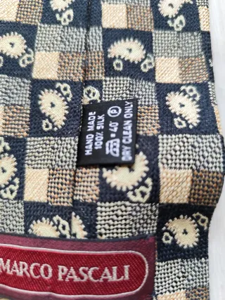 Corbata Marco Pascali Beige y Negra