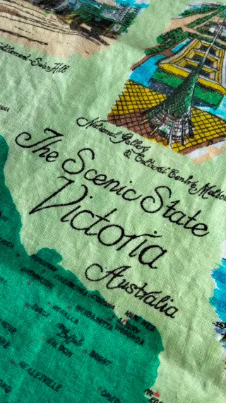 Strofinaccio da cucina Australia di lino vintage