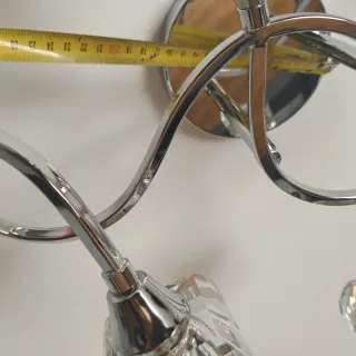 Lámpara 4 focos cristal y metal