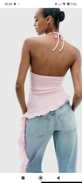 Top Zara rosa volantes