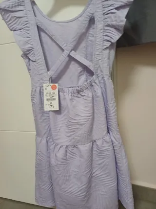 Vestido niña lila volantes