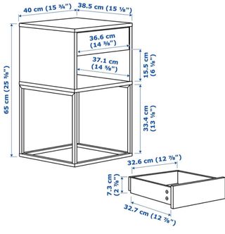 2 Mesitas de noche Ikea metálica blanca