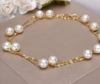 Collar oro 18k con perlas australianas