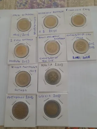 Lotto 10 Monete Commemorative 2 Euro