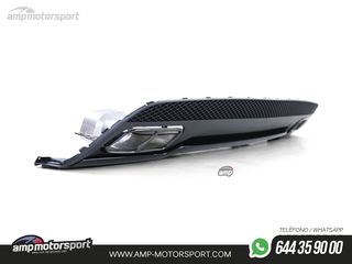 DIFUSOR TRASERO NEGRO BRILLO CON COLAS NEGRAS PARA MERCEDES CLASE A W176