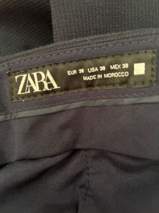 Pantalón Zara Azul Marino Talla 38