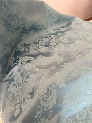 Corte damasco traje fallera completo turquesa