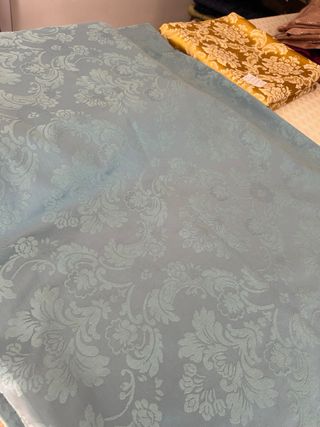Corte damasco traje fallera completo turquesa
