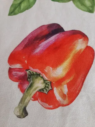 Camino de mesa cocina tomates y pimientos