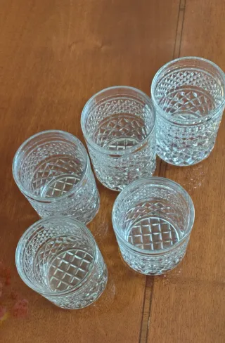 Set 5 Bicchieri Vetro Trasparente