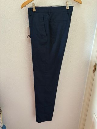 Pantalón de traje Zara azul marino T.38