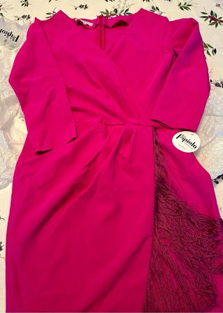Vestido fiesta Pipiola rosa/rojo talla M. Nuevo