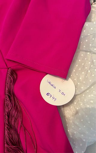 Vestido fiesta Pipiola rosa/rojo talla M. Nuevo