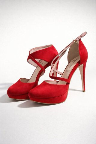 Scarpe rosse con tacco e plateau tacco 10 cm