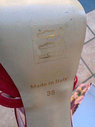 Scarpe rosse con tacco e plateau tacco 10 cm