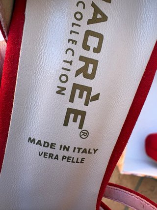 Scarpe rosse con tacco e plateau tacco 10 cm
