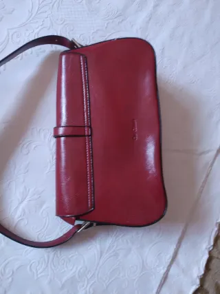 Borsa vintage pelle verniciata rossa