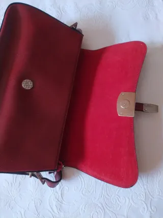 Borsa vintage pelle verniciata rossa