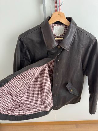 Chaqueta corta estilo Barbour marrón