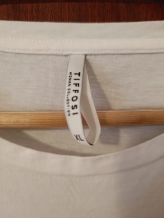 Camiseta blanca bordada XL