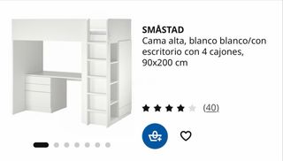 Cama Infantil Blanca 90x200 Colchon + 70€