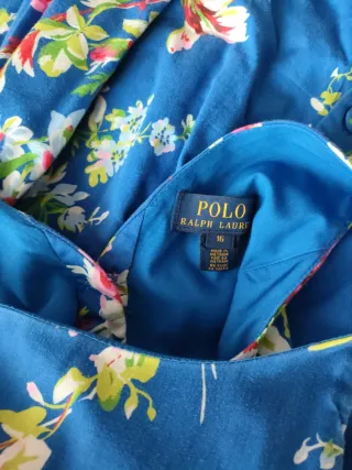 Vestido Ralph Lauren floral azul y rosa
