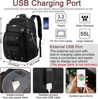 Mochila JCDOBEST Extra Grande Negra