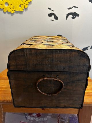 Bauletto vintage in legno intrecciato