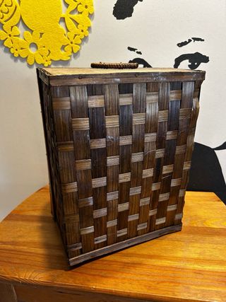Bauletto vintage in legno intrecciato