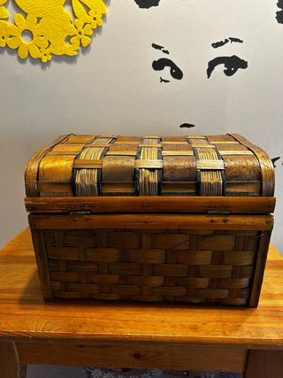 Bauletto vintage in legno intrecciato