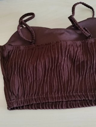 Top tirantes marrón con relleno