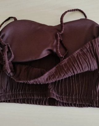 Top tirantes marrón con relleno