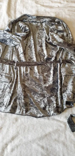 Blazer terciopelo plateado ZARA