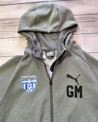 Chaqueta Puma Gris con Cremallera y Capucha